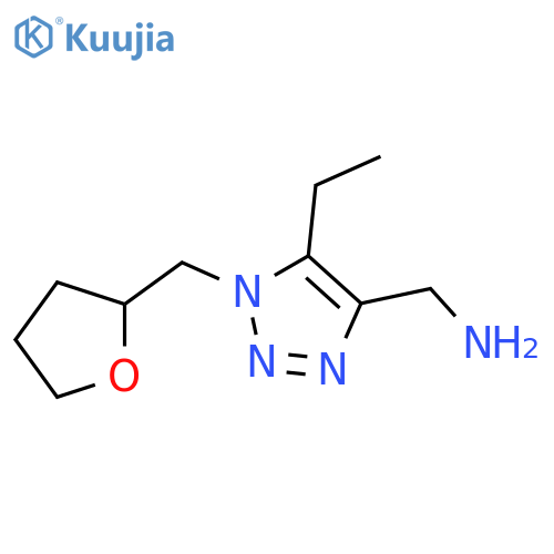 {5-ethyl-1-(oxolan-2-yl)methyl-1H-1,2,3-triazol-4-yl}methanamine structure