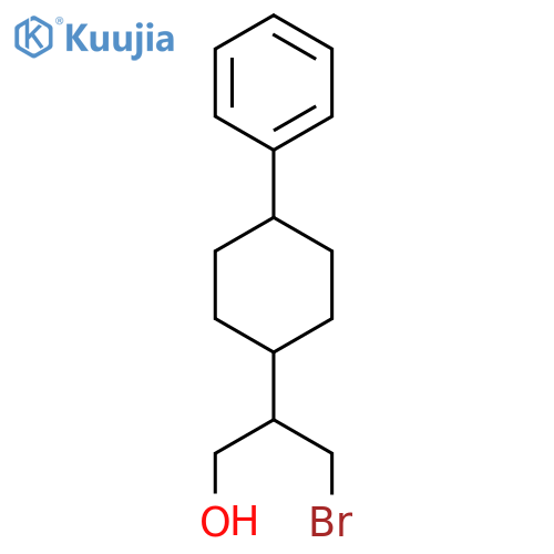 3-bromo-2-(4-phenylcyclohexyl)propan-1-ol structure