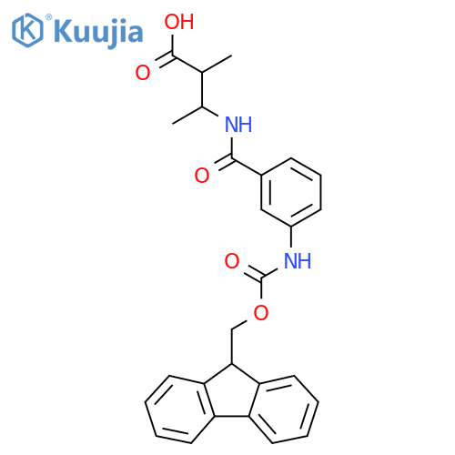 3-{3-({(9H-fluoren-9-yl)methoxycarbonyl}amino)phenylformamido}-2-methylbutanoic acid structure