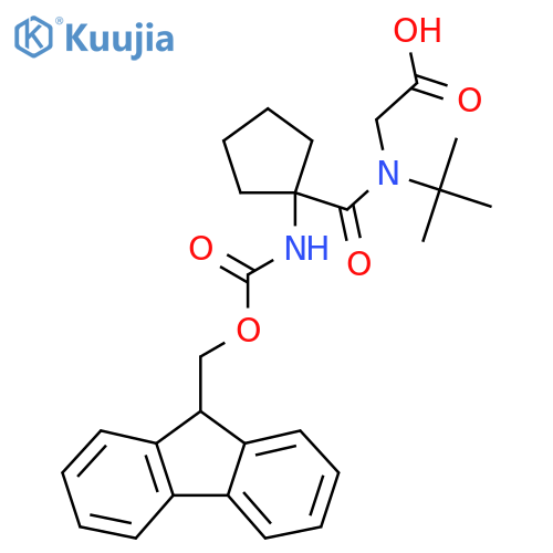 2-{N-tert-butyl-1-1-({(9H-fluoren-9-yl)methoxycarbonyl}amino)cyclopentylformamido}acetic acid structure