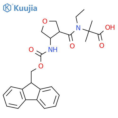 2-{N-ethyl-1-4-({(9H-fluoren-9-yl)methoxycarbonyl}amino)oxolan-3-ylformamido}-2-methylpropanoic acid structure