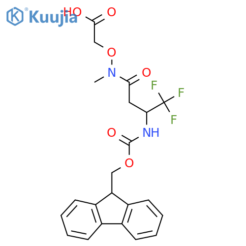 2-{3-({(9H-fluoren-9-yl)methoxycarbonyl}amino)-4,4,4-trifluoro-N-methylbutanamidooxy}acetic acid structure