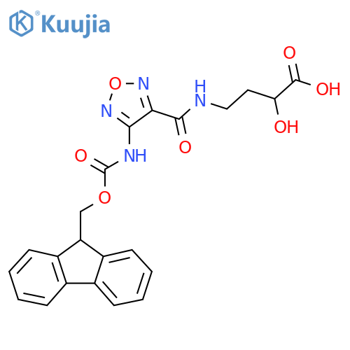 4-{4-({(9H-fluoren-9-yl)methoxycarbonyl}amino)-1,2,5-oxadiazol-3-ylformamido}-2-hydroxybutanoic acid structure