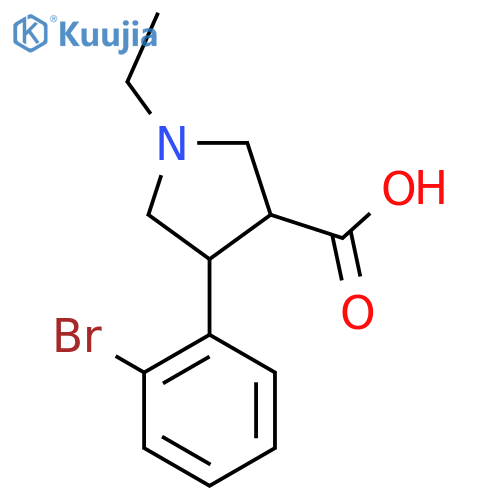 4-(2-bromophenyl)-1-ethylpyrrolidine-3-carboxylic acid structure