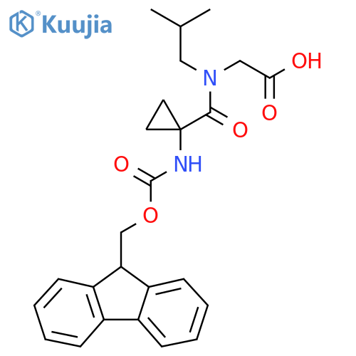 2-{1-1-({(9H-fluoren-9-yl)methoxycarbonyl}amino)cyclopropyl-N-(2-methylpropyl)formamido}acetic acid structure