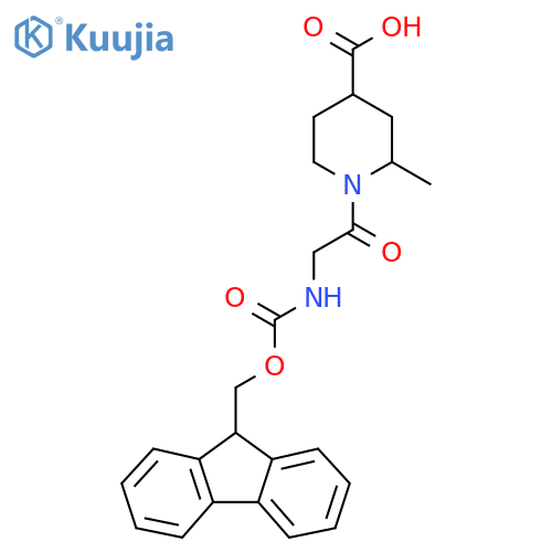 1-2-({(9H-fluoren-9-yl)methoxycarbonyl}amino)acetyl-2-methylpiperidine-4-carboxylic acid structure