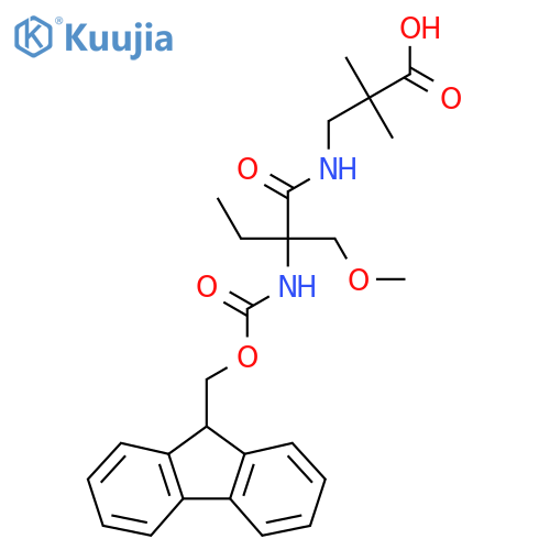 3-2-({(9H-fluoren-9-yl)methoxycarbonyl}amino)-2-(methoxymethyl)butanamido-2,2-dimethylpropanoic acid structure