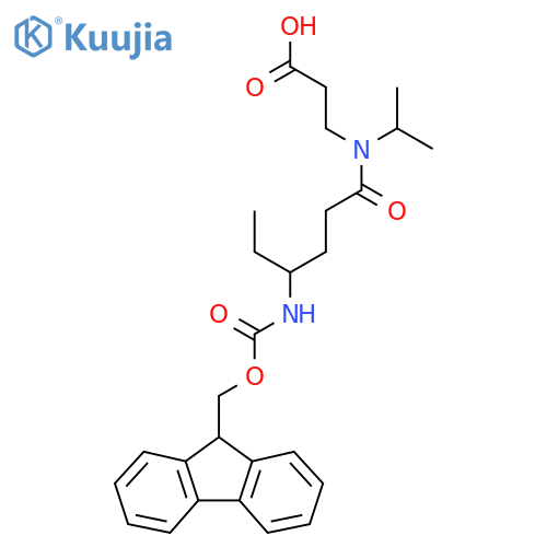 3-4-({(9H-fluoren-9-yl)methoxycarbonyl}amino)-N-(propan-2-yl)hexanamidopropanoic acid structure