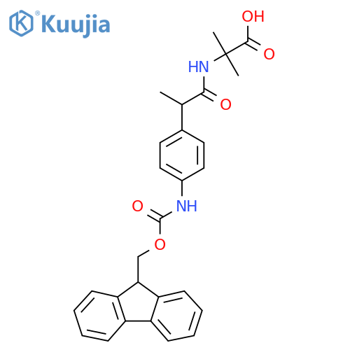 2-{2-4-({(9H-fluoren-9-yl)methoxycarbonyl}amino)phenylpropanamido}-2-methylpropanoic acid structure