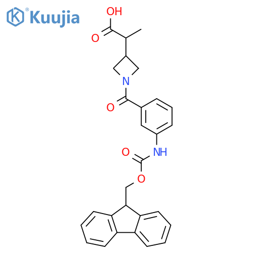 2-{1-3-({(9H-fluoren-9-yl)methoxycarbonyl}amino)benzoylazetidin-3-yl}propanoic acid structure