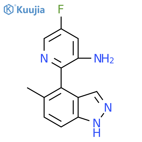 5-fluoro-2-(5-methyl-1H-indazol-4-yl)pyridin-3-amine structure