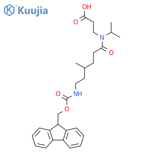 3-6-({(9H-fluoren-9-yl)methoxycarbonyl}amino)-4-methyl-N-(propan-2-yl)hexanamidopropanoic acid structure