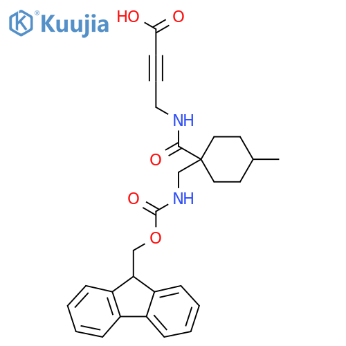 4-({1-({(9H-fluoren-9-yl)methoxycarbonyl}amino)methyl-4-methylcyclohexyl}formamido)but-2-ynoic acid structure