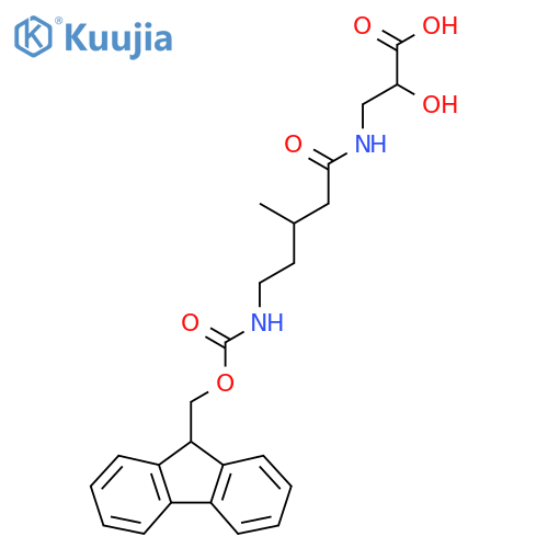 3-5-({(9H-fluoren-9-yl)methoxycarbonyl}amino)-3-methylpentanamido-2-hydroxypropanoic acid structure
