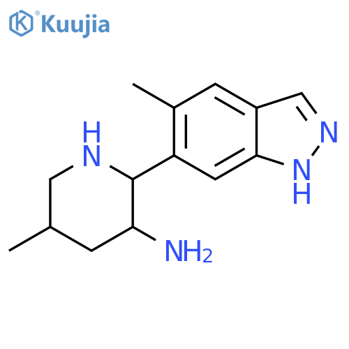 5-methyl-2-(5-methyl-1H-indazol-6-yl)piperidin-3-amine structure