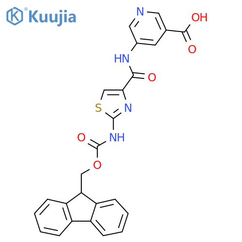 5-2-({(9H-fluoren-9-yl)methoxycarbonyl}amino)-1,3-thiazole-4-amidopyridine-3-carboxylic acid structure