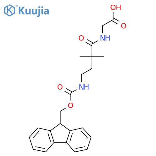 2-4-({(9H-fluoren-9-yl)methoxycarbonyl}amino)-2,2-dimethylbutanamidoacetic acid structure
