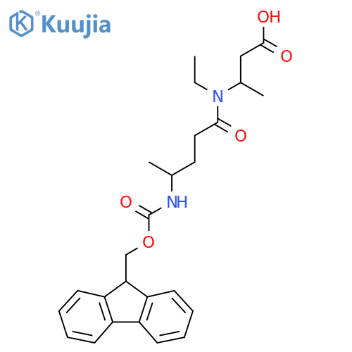 3-N-ethyl-4-({(9H-fluoren-9-yl)methoxycarbonyl}amino)pentanamidobutanoic acid structure