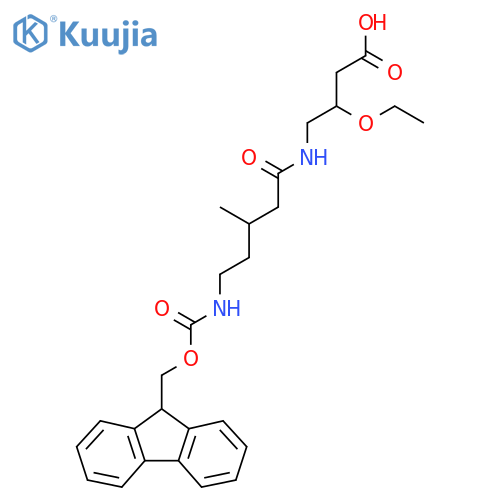3-ethoxy-4-5-({(9H-fluoren-9-yl)methoxycarbonyl}amino)-3-methylpentanamidobutanoic acid structure