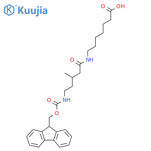 7-5-({(9H-fluoren-9-yl)methoxycarbonyl}amino)-3-methylpentanamidoheptanoic acid structure