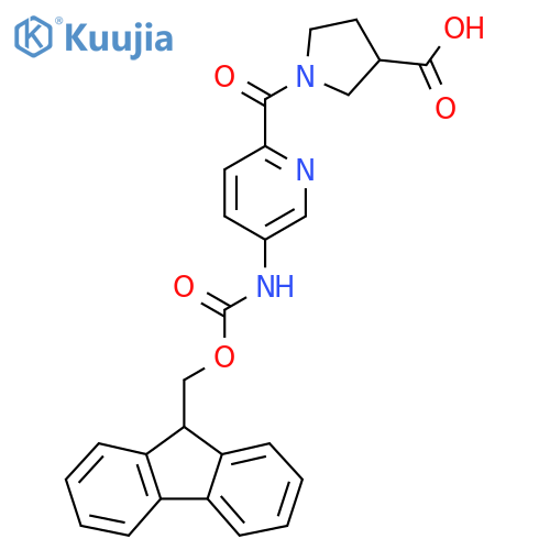 1-5-({(9H-fluoren-9-yl)methoxycarbonyl}amino)pyridine-2-carbonylpyrrolidine-3-carboxylic acid structure