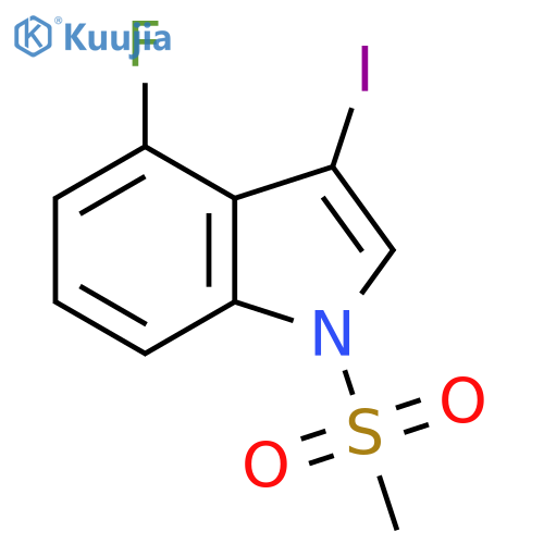 4-fluoro-3-iodo-1-methanesulfonyl-1H-indole structure