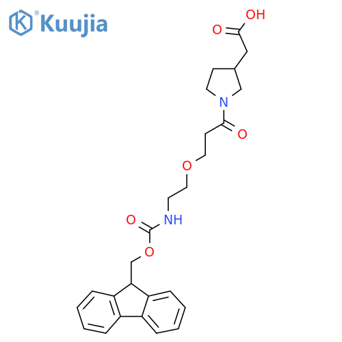 2-(1-{3-2-({(9H-fluoren-9-yl)methoxycarbonyl}amino)ethoxypropanoyl}pyrrolidin-3-yl)acetic acid structure