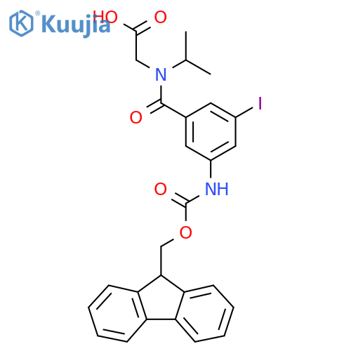 2-{1-3-({(9H-fluoren-9-yl)methoxycarbonyl}amino)-5-iodophenyl-N-(propan-2-yl)formamido}acetic acid structure