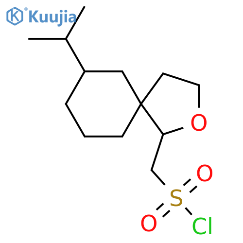 7-(propan-2-yl)-2-oxaspiro4.5decan-1-ylmethanesulfonyl chloride structure