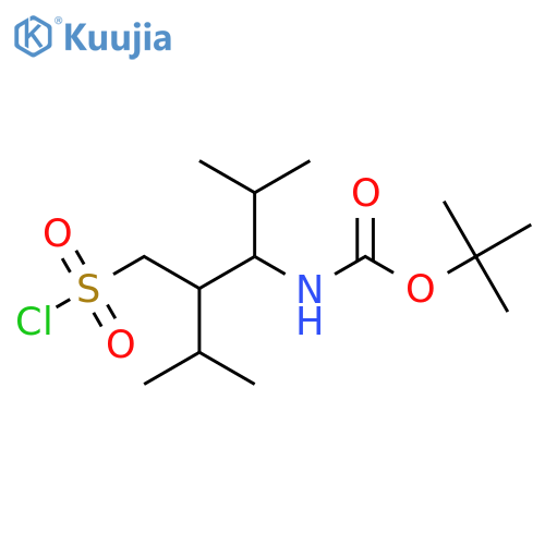 tert-butyl N-1-(chlorosulfonyl)-4-methyl-2-(propan-2-yl)pentan-3-ylcarbamate structure