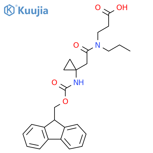 3-{2-1-({(9H-fluoren-9-yl)methoxycarbonyl}amino)cyclopropyl-N-propylacetamido}propanoic acid structure