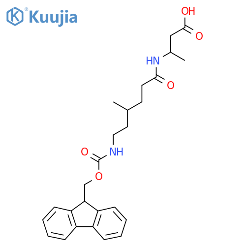3-6-({(9H-fluoren-9-yl)methoxycarbonyl}amino)-4-methylhexanamidobutanoic acid structure