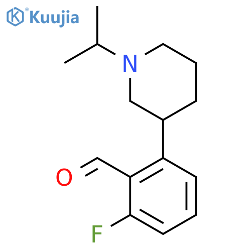 2-fluoro-6-1-(propan-2-yl)piperidin-3-ylbenzaldehyde structure