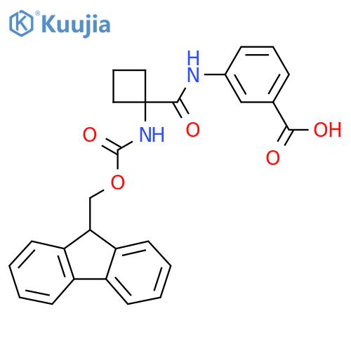 3-1-({(9H-fluoren-9-yl)methoxycarbonyl}amino)cyclobutaneamidobenzoic acid structure