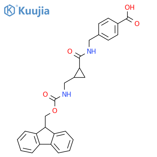 4-({2-({(9H-fluoren-9-yl)methoxycarbonyl}amino)methylcyclopropyl}formamido)methylbenzoic acid structure