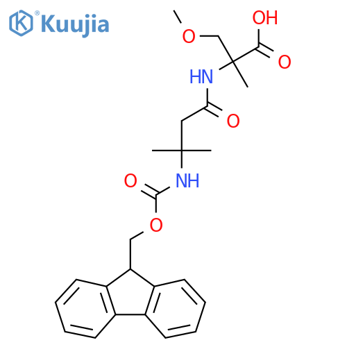 2-3-({(9H-fluoren-9-yl)methoxycarbonyl}amino)-3-methylbutanamido-3-methoxy-2-methylpropanoic acid structure