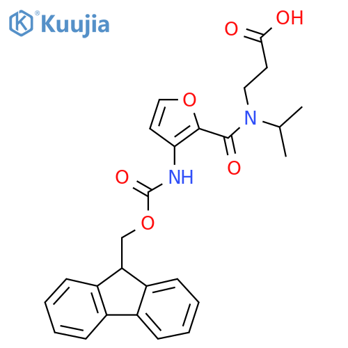 3-{1-3-({(9H-fluoren-9-yl)methoxycarbonyl}amino)furan-2-yl-N-(propan-2-yl)formamido}propanoic acid structure