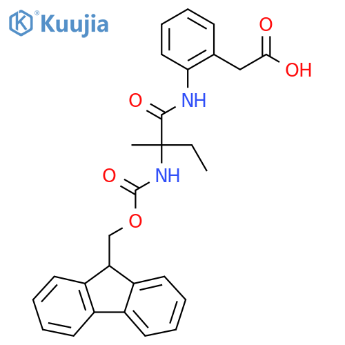 2-{2-2-({(9H-fluoren-9-yl)methoxycarbonyl}amino)-2-methylbutanamidophenyl}acetic acid structure