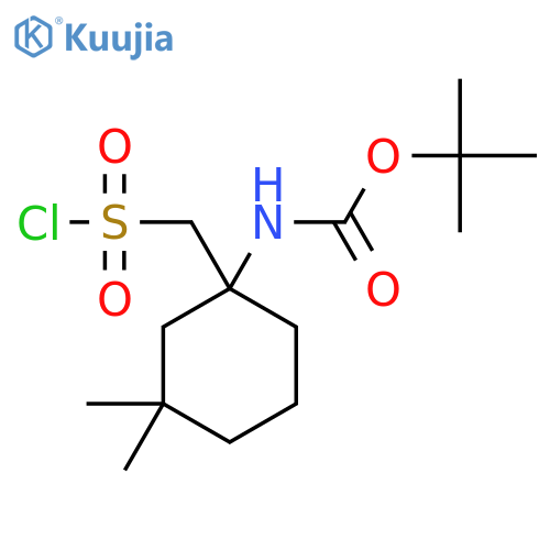 tert-butyl N-{1-(chlorosulfonyl)methyl-3,3-dimethylcyclohexyl}carbamate structure