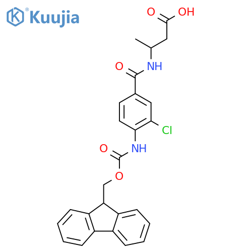 3-{3-chloro-4-({(9H-fluoren-9-yl)methoxycarbonyl}amino)phenylformamido}butanoic acid structure