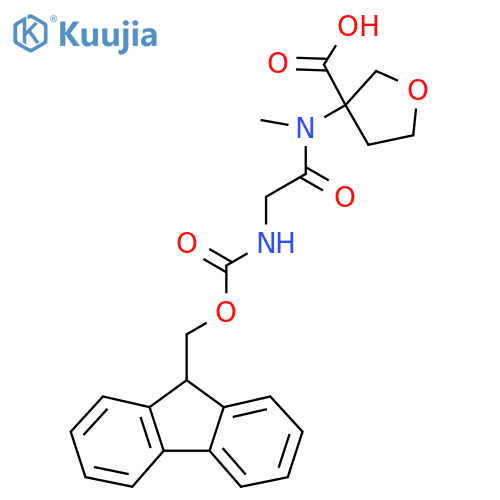 3-2-({(9H-fluoren-9-yl)methoxycarbonyl}amino)-N-methylacetamidooxolane-3-carboxylic acid structure