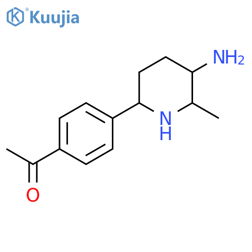 1-4-(5-amino-6-methylpiperidin-2-yl)phenylethan-1-one structure