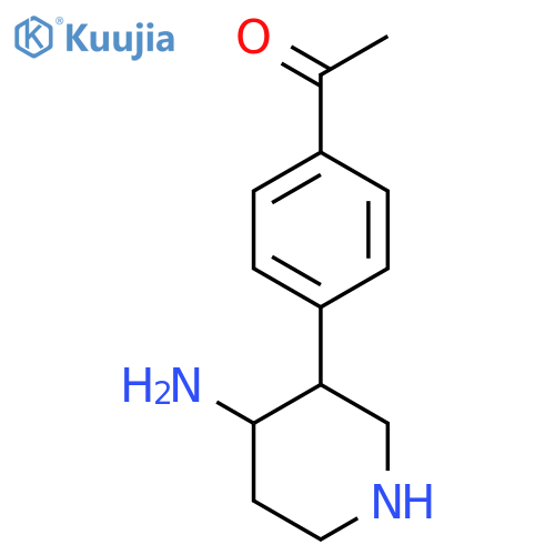 1-4-(4-aminopiperidin-3-yl)phenylethan-1-one structure