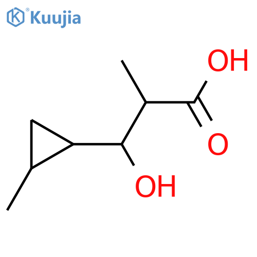 3-hydroxy-2-methyl-3-(2-methylcyclopropyl)propanoic acid structure