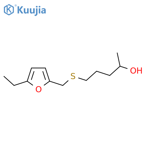 5-{(5-ethylfuran-2-yl)methylsulfanyl}pentan-2-ol structure