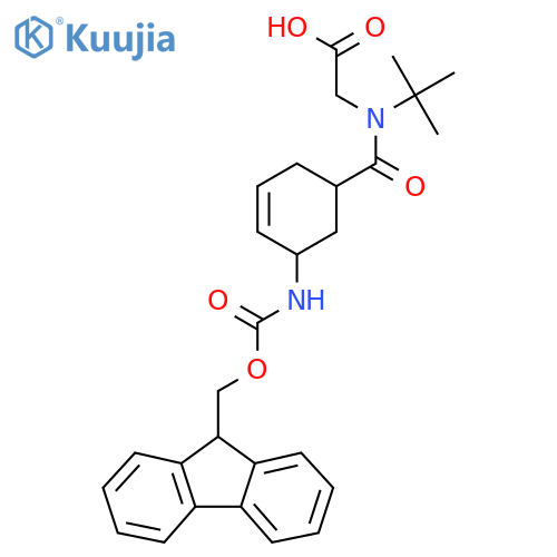 2-{N-tert-butyl-1-5-({(9H-fluoren-9-yl)methoxycarbonyl}amino)cyclohex-3-en-1-ylformamido}acetic acid structure