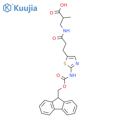 3-{3-2-({(9H-fluoren-9-yl)methoxycarbonyl}amino)-1,3-thiazol-5-ylpropanamido}-2-methylpropanoic acid structure