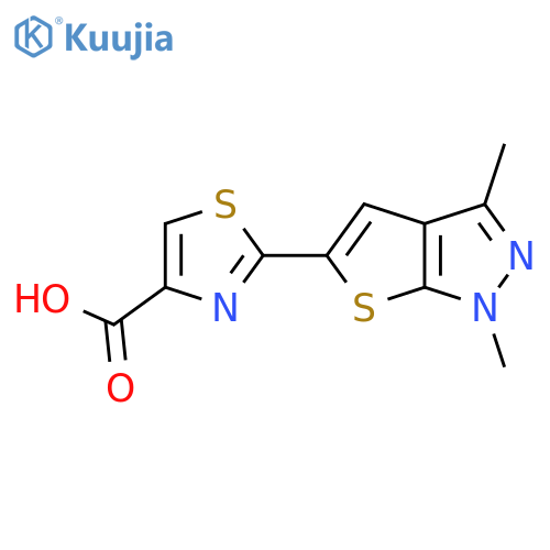 2-{1,3-dimethyl-1H-thieno2,3-cpyrazol-5-yl}-1,3-thiazole-4-carboxylic acid structure