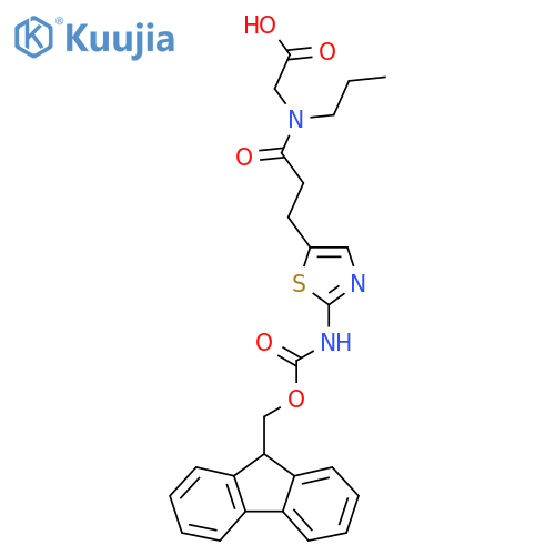 2-{3-2-({(9H-fluoren-9-yl)methoxycarbonyl}amino)-1,3-thiazol-5-yl-N-propylpropanamido}acetic acid structure