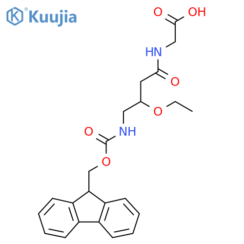2-3-ethoxy-4-({(9H-fluoren-9-yl)methoxycarbonyl}amino)butanamidoacetic acid structure